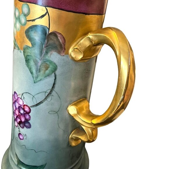 Antique Hand Painted Tall Porcelain Pitcher Tankard Rosenthal Bavaria - Picture 8 of 9